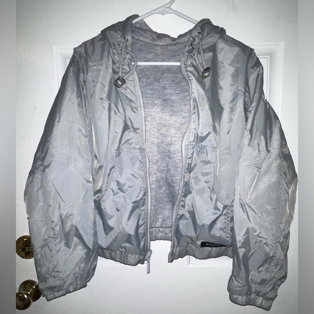 STATIC Brand Silver/Gray Reversible Jacket Size M